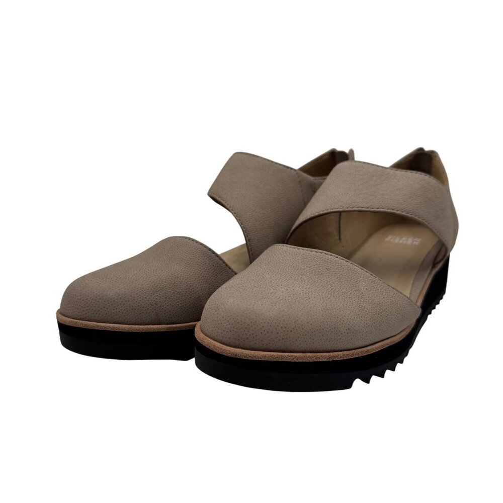 Eileen Fisher Match Leather Cut-Out Booties Tan Womens Size 7.5